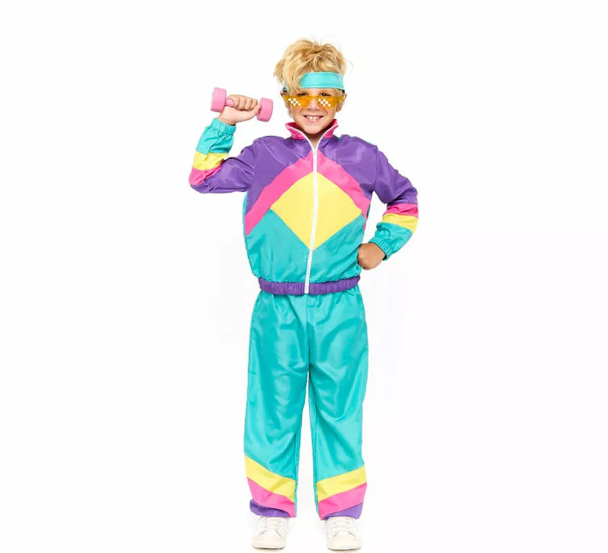 Translation missing: de.Disfraz de Gimnasta Chándal Retro para niño