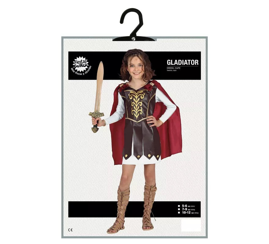 Translation missing: de.Disfraz de Gladiadora con capa para niña