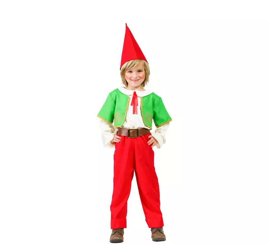 Translation missing: de.Disfraz de Gnomo Rojo y Verde para niño