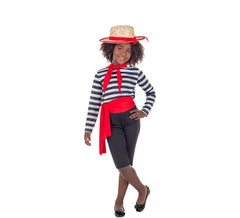 Gondolier Kostüm mit Hut für Mädchen