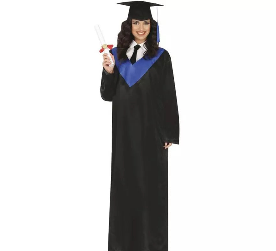 Translation missing: de.Disfraz de Graduado negro y azul adulto