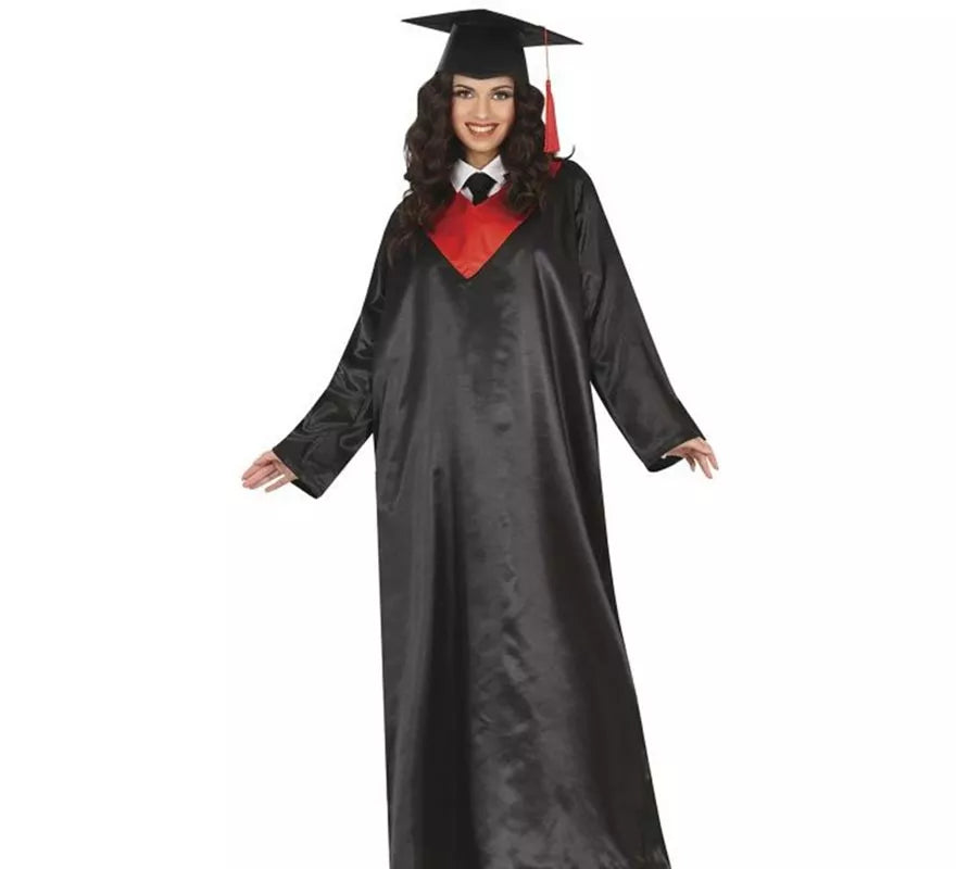 Translation missing: de.Disfraz de Graduado negro y rojo adulto