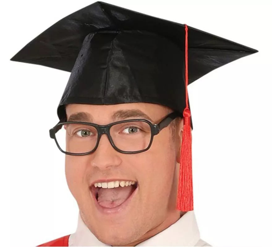 Disfraz de Graduado negro y rojo adulto