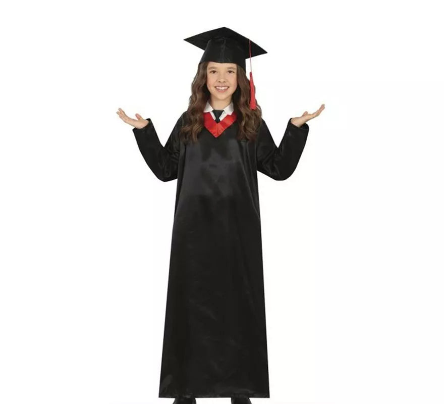 Translation missing: de.Disfraz de Graduado rojo y negro para niños y adolescentes