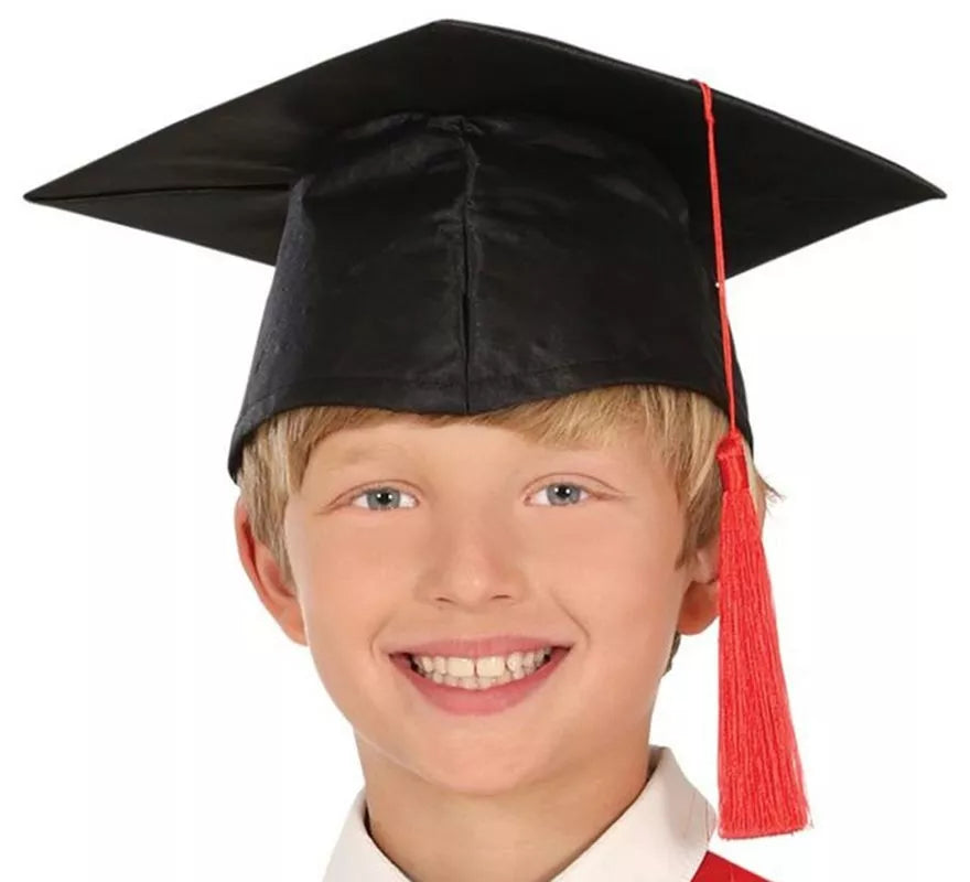 Translation missing: de.Disfraz de Graduado rojo y negro para niños y adolescentes