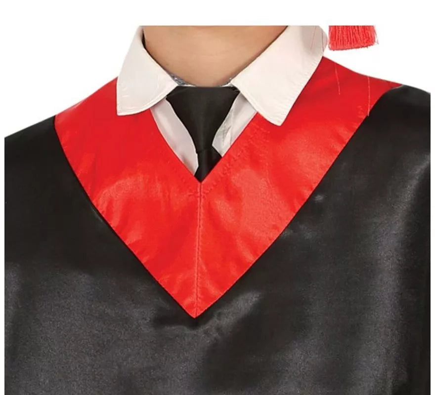 Disfraz de Graduado rojo y negro para niños y adolescentes