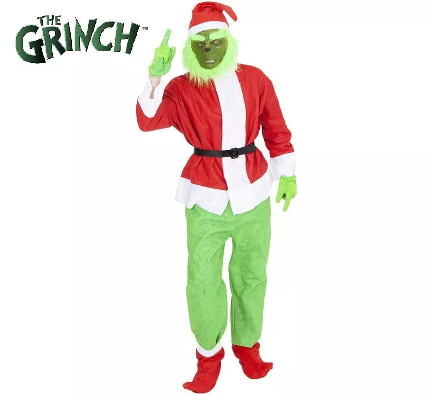 Translation missing: de.Disfraz de Grinch con gorro y máscara para hombre