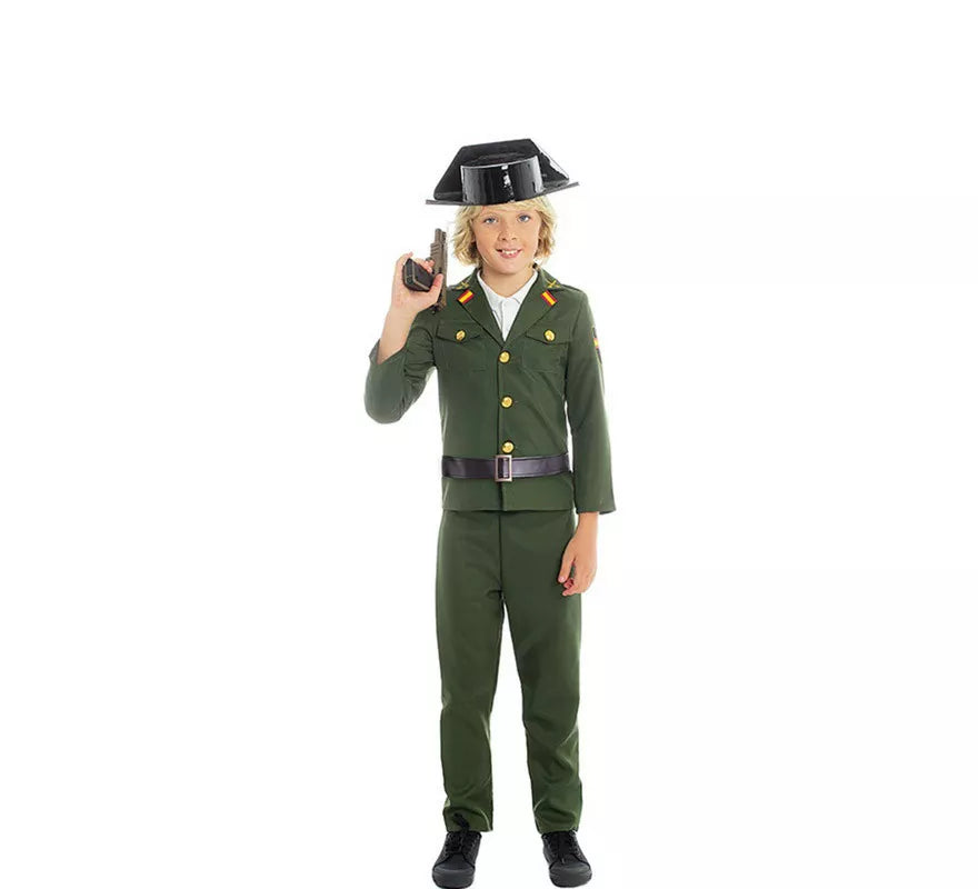 Disfraz de Guardia Civil Verde para niño