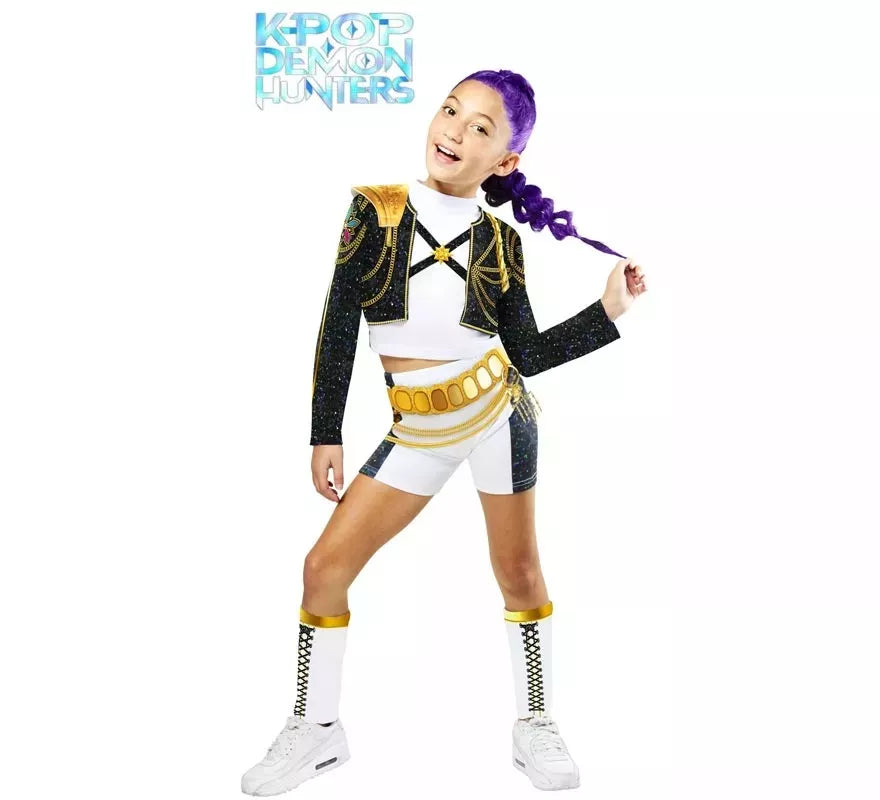 Translation missing: de.Disfraz de Guerrera K-Pop Rumi Golden para niña