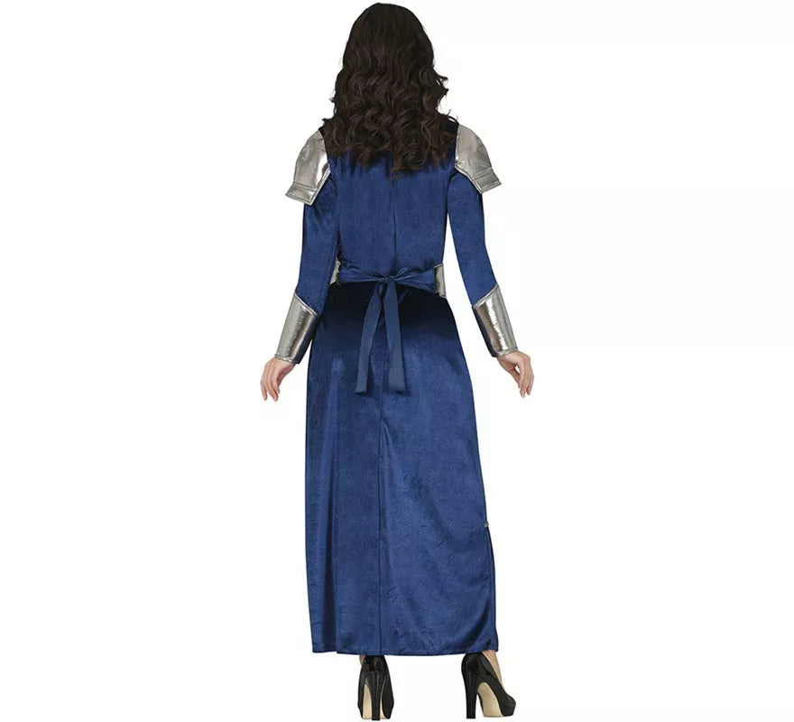 Translation missing: de.Disfraz de Guerrera Medieval azul y plateado para mujer
