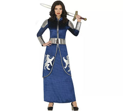 Blau-silbernes Ritterkostüm für Damen