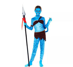 Blaues Tribal-Krieger-Kostüm für Mädchen