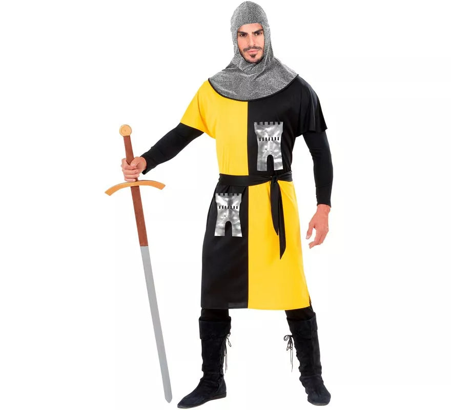 Translation missing: de.Disfraz de Guerrero Medieval Amarillo para hombre