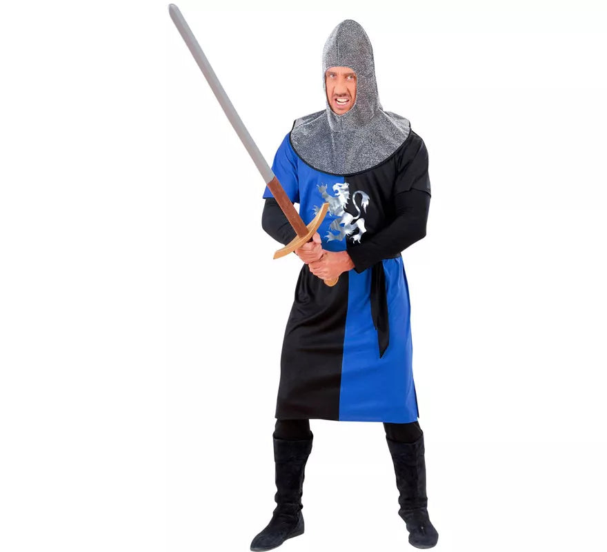 Translation missing: de.Disfraz de Guerrero Medieval Azul para hombre