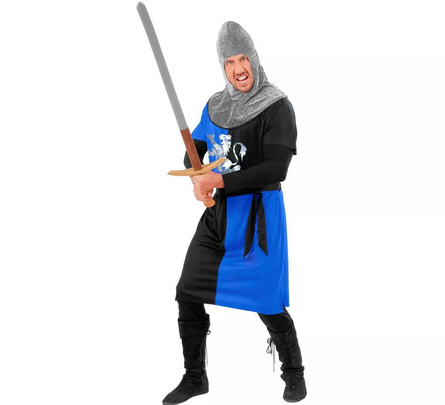 Translation missing: de.Disfraz de Guerrero Medieval Azul para hombre