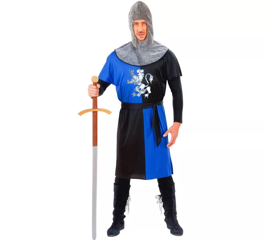 Translation missing: de.Disfraz de Guerrero Medieval Azul para hombre