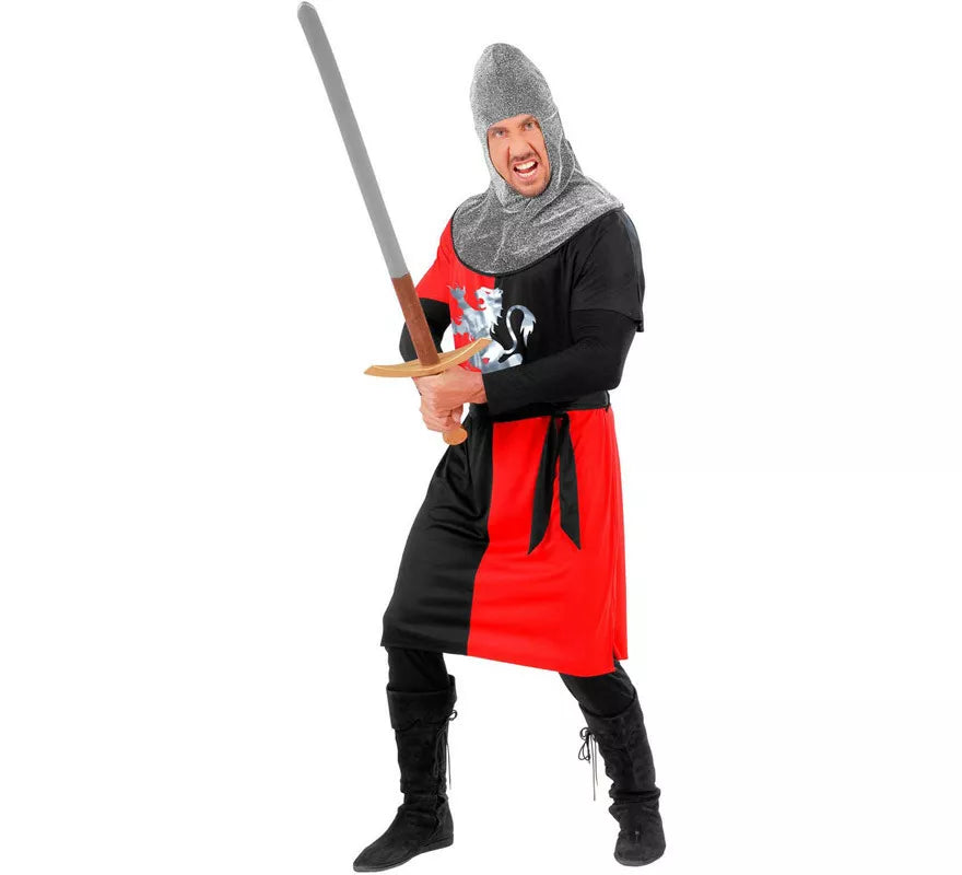 Translation missing: de.Disfraz de Guerrero Medieval Rojo para hombre