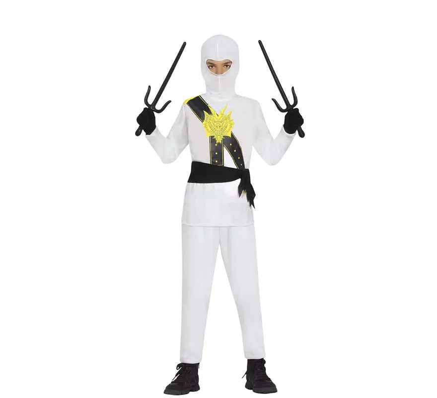 Translation missing: de.Disfraz de Guerrero Ninja blanco para niños