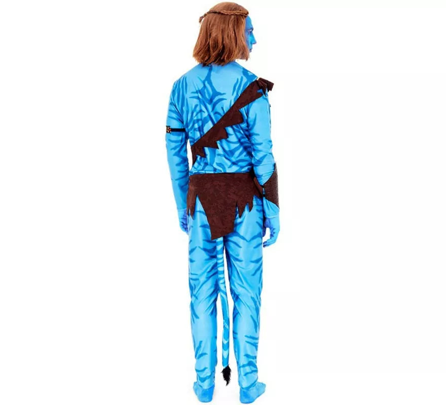 Translation missing: de.Disfraz de Guerrero Tribal azul para hombre