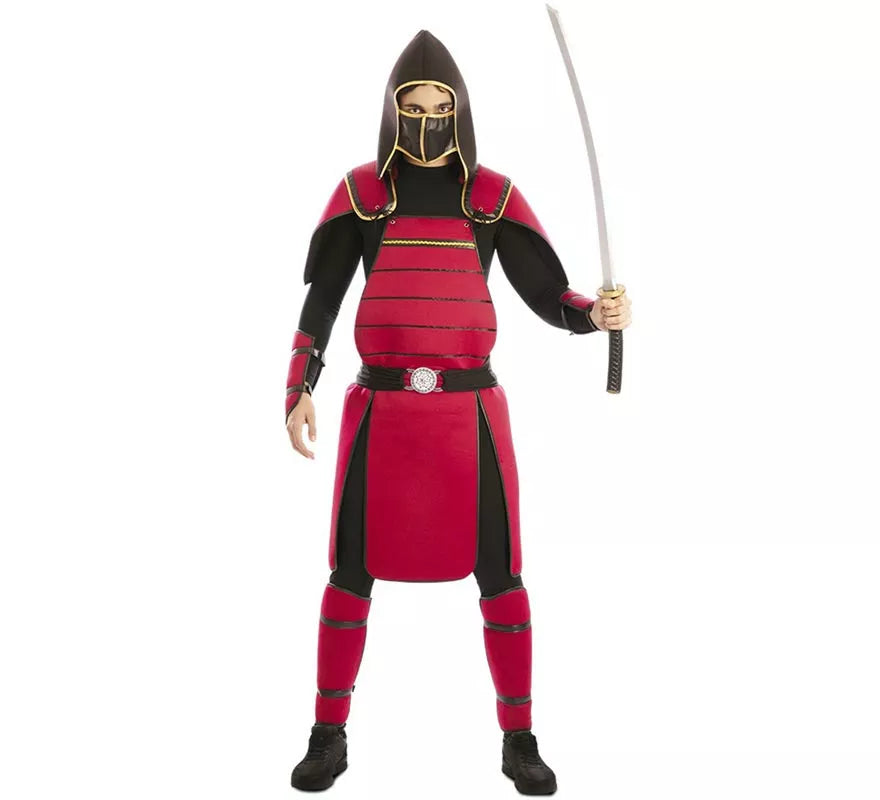 Disfraz de Guerro Samurái rojo para hombre