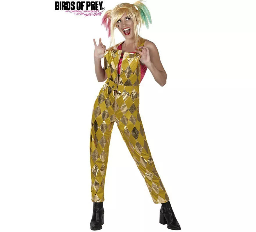 Translation missing: de.Disfraz de Harley Quinn Dorado Aves de Presa para mujer