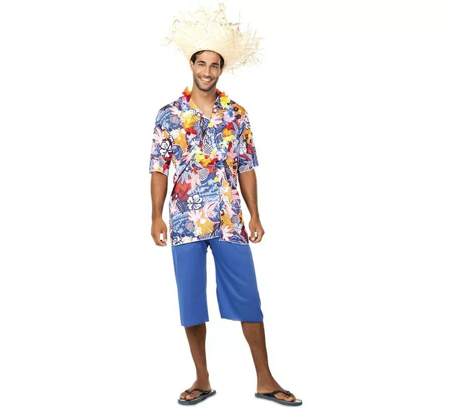Translation missing: de.Disfraz de Hawaiano Azul para hombre