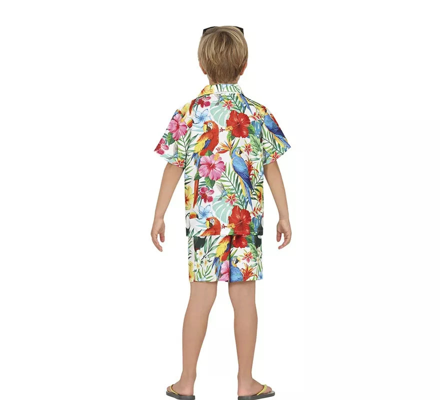 Translation missing: de.Disfraz de Hawaiano blanco Tropical para niño