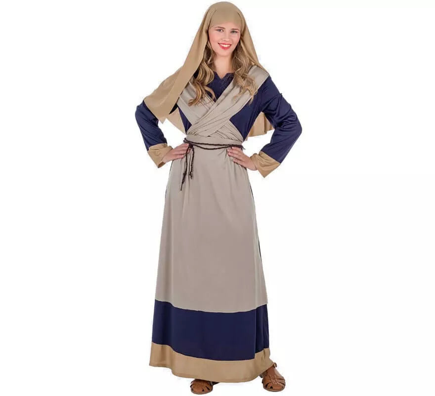 Translation missing: de.Disfraz de Hebrea Marrón y Azul para mujer