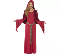 Rotes Zauberin Kostüm für Damen