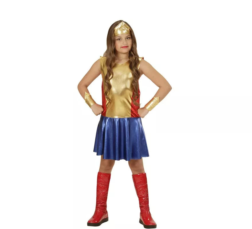 Translation missing: de.Disfraz de Heroína dorada para niña y adolescente