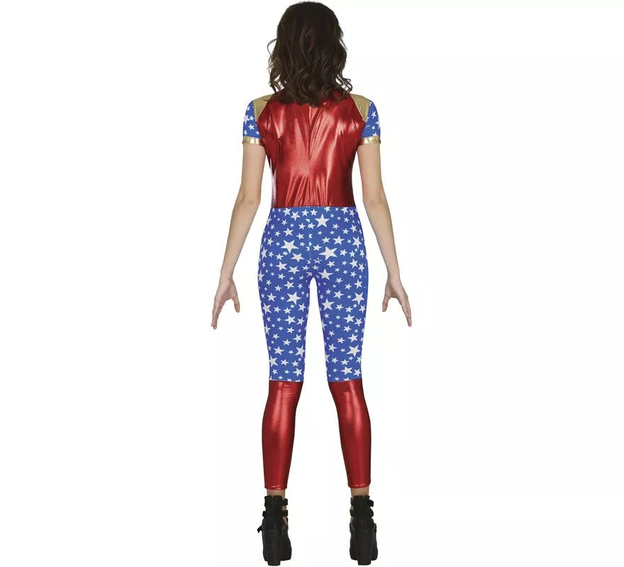 Translation missing: de.Disfraz de Heroína Estrella rojo y azul para adolescente