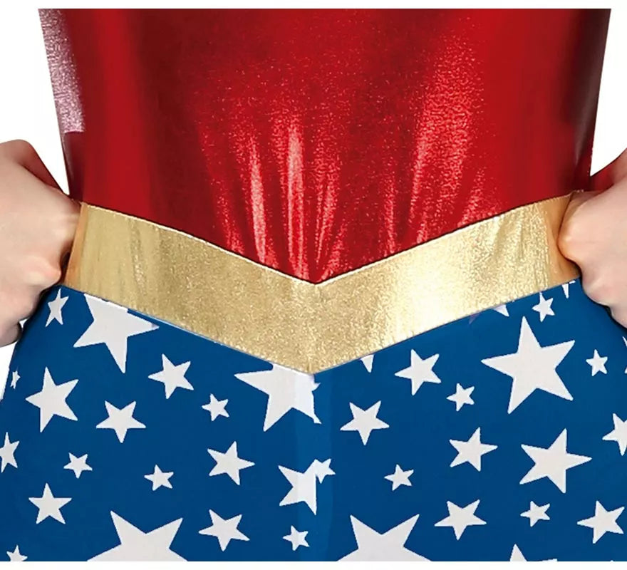 Disfraz de Heroína Estrella rojo y azul para adolescente