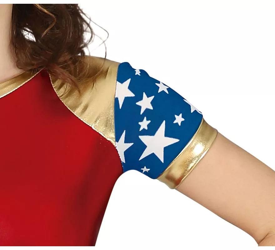 Translation missing: de.Disfraz de Heroína Estrella rojo y azul para adolescente