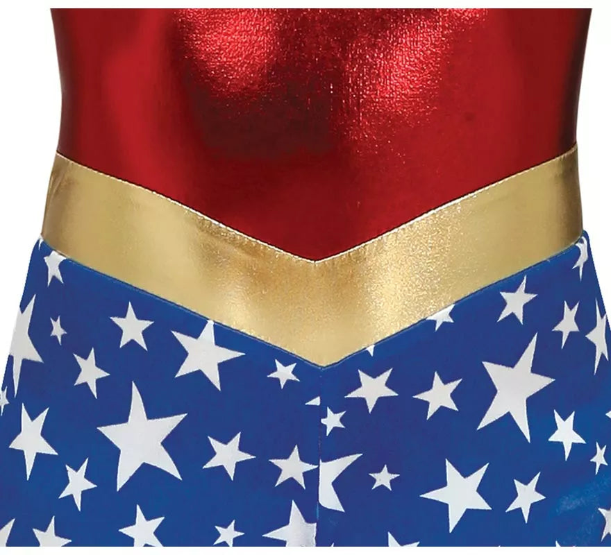 Translation missing: de.Disfraz de Heroína Estrella rojo y azul para niña