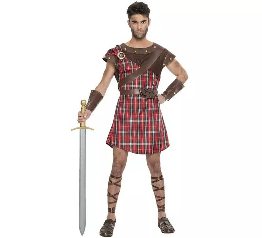 Translation missing: de.Disfraz de Highlander Escocés Rojo para hombre