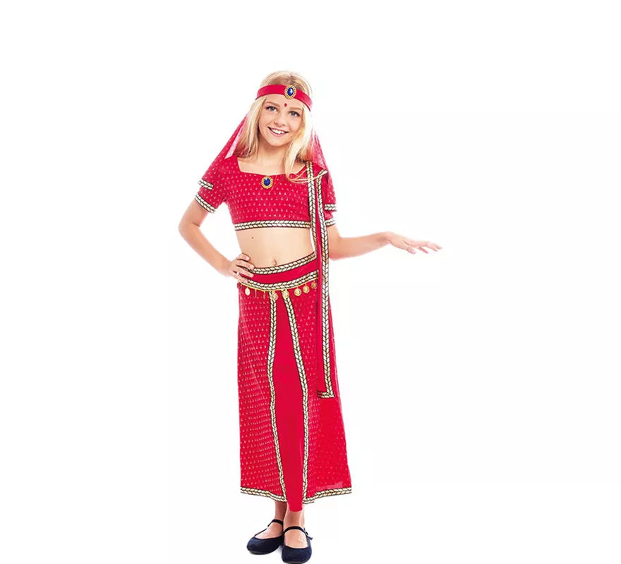 Translation missing: de.Disfraz de Hindú Bollywood Fucsia para niña