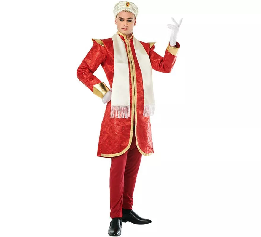 Translation missing: de.Disfraz de Hindú Bollywood rojo vibrante para hombre