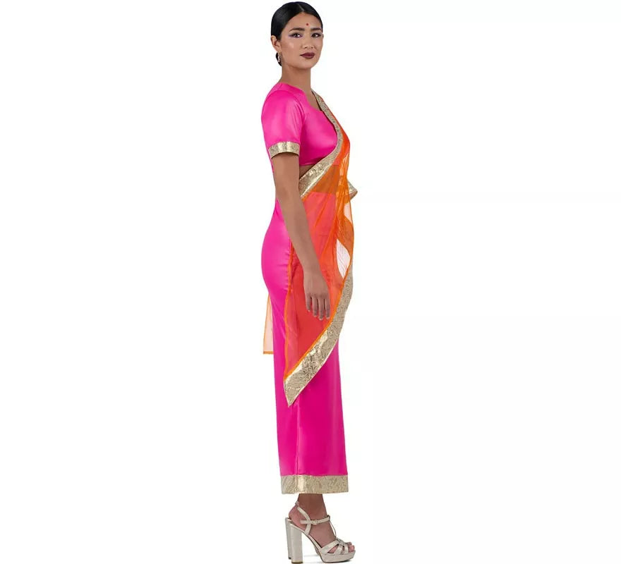Translation missing: de.Disfraz de Hindú Elegante fucsia y naranja para mujer