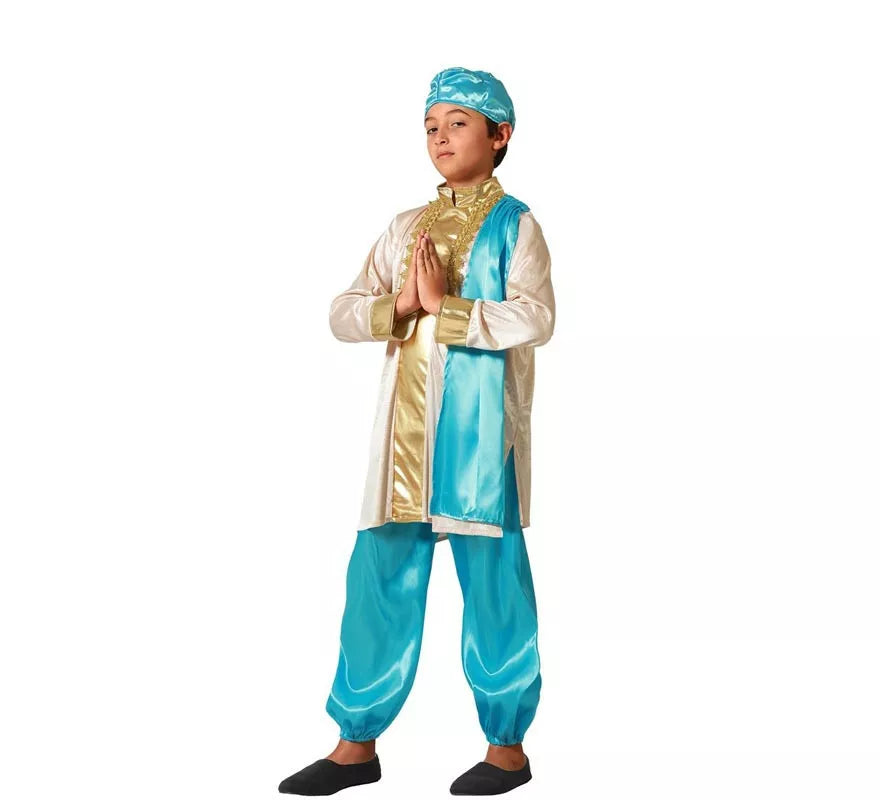 Disfraz de Hindú Exótico azul para niño