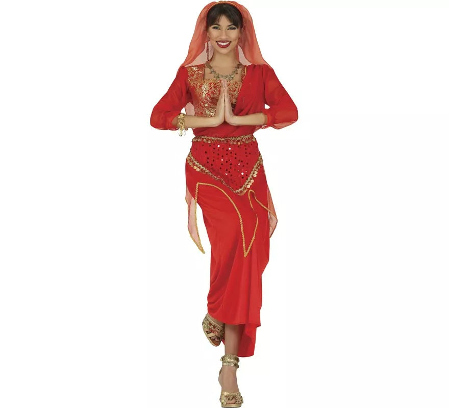 Disfraz de Hindú Rojo para mujer