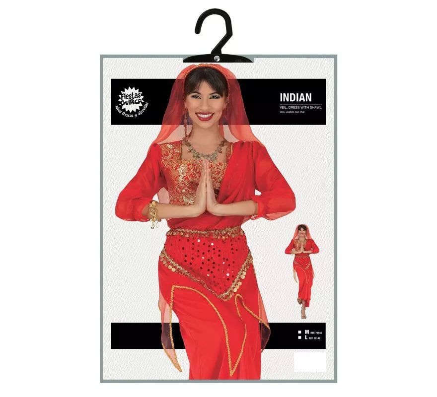 Translation missing: de.Disfraz de Hindú Rojo para mujer