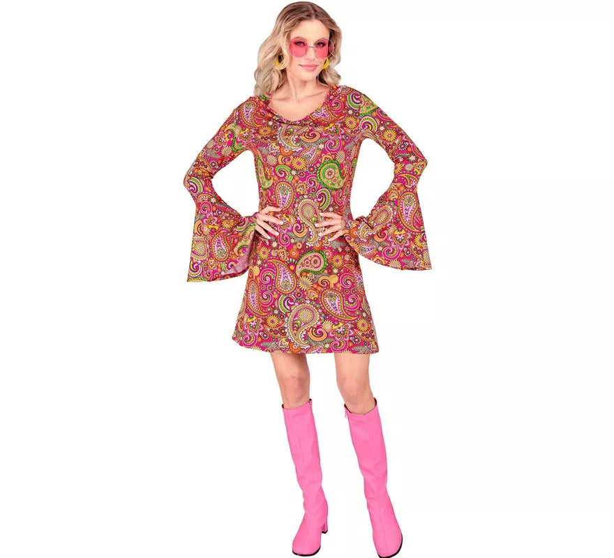 Translation missing: de.Disfraz de Hippie años 60 Fashion Paisley para mujer