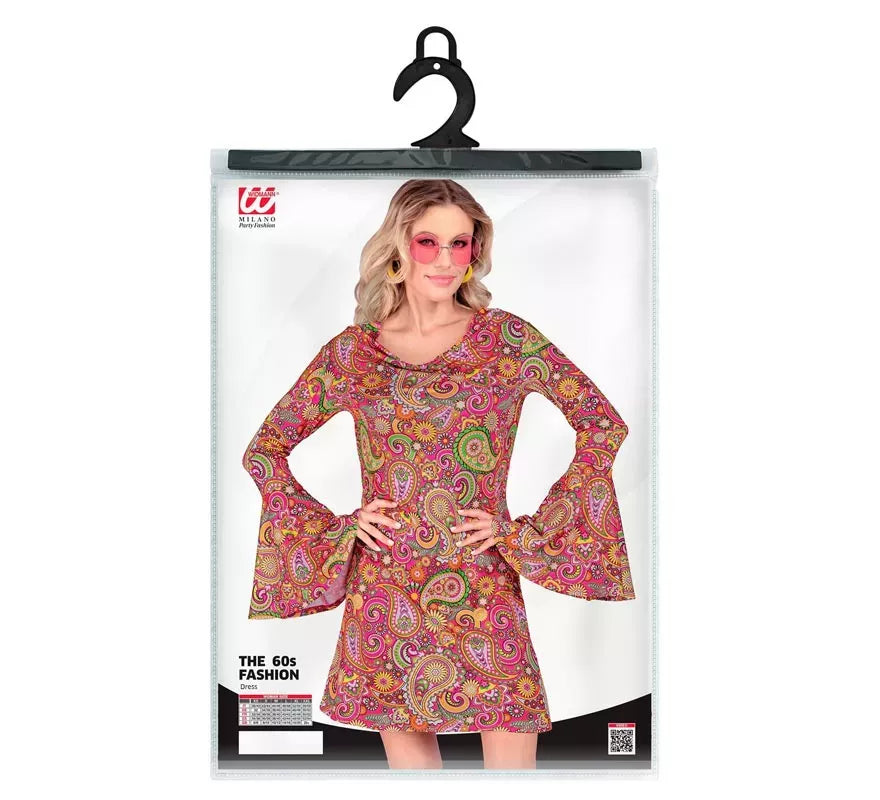 Disfraz de Hippie años 60 Fashion Paisley para mujer