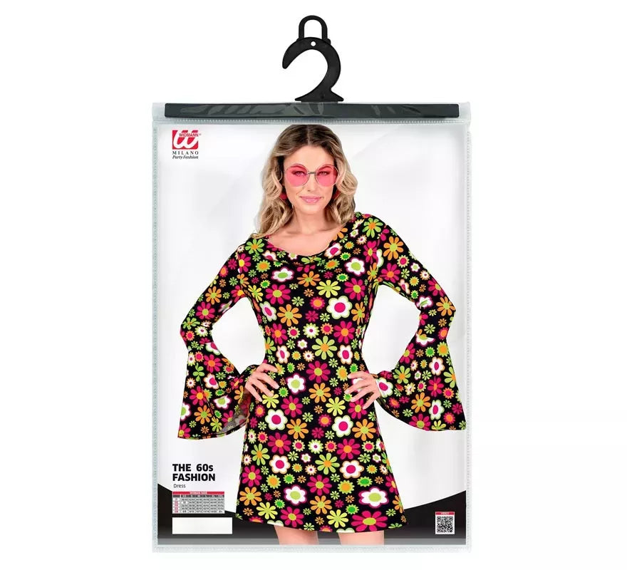 Translation missing: de.Disfraz de Hippie años 60 Floral oscuro para mujer