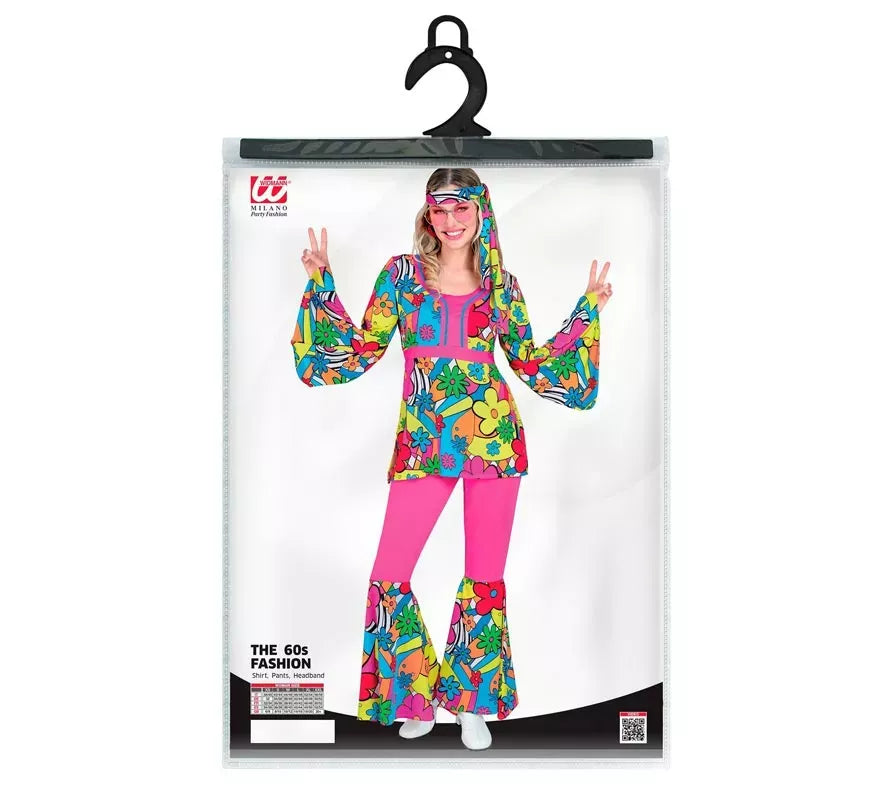 Translation missing: de.Disfraz de Hippie años 60 Flores de caricatura para mujer