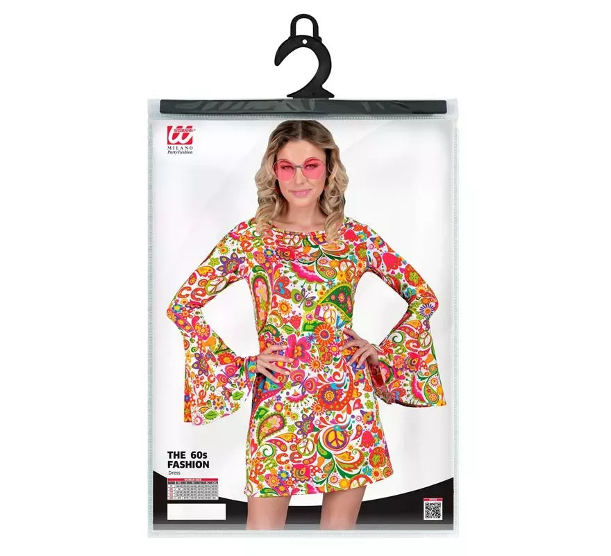 Translation missing: de.Disfraz de Hippie años 60 fucsia para mujer