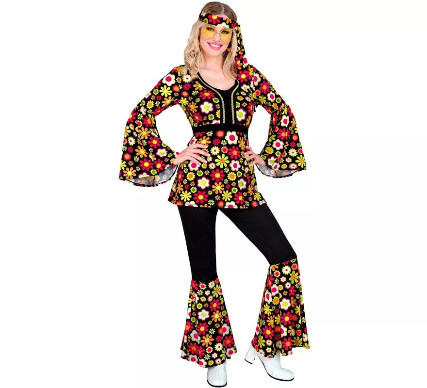 Translation missing: de.Disfraz de Hippie años 60 oscura para mujer