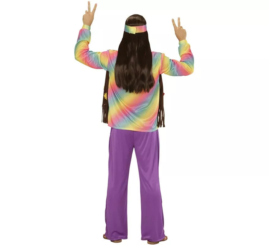 Translation missing: de.Disfraz de Hippie Arcoíris para hombre
