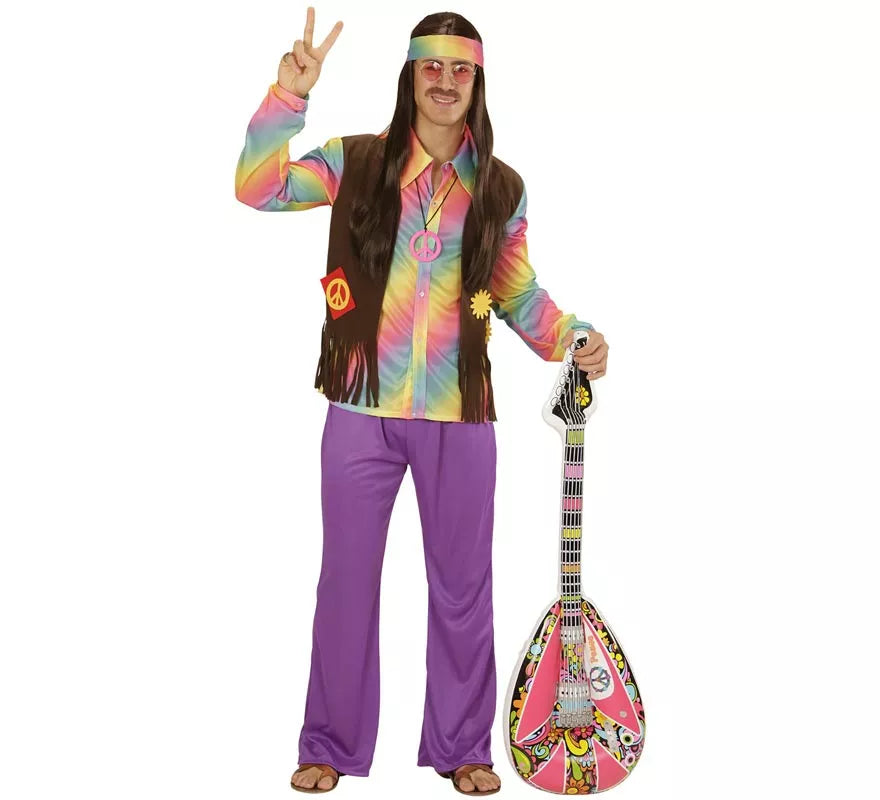 Translation missing: de.Disfraz de Hippie Arcoíris para hombre