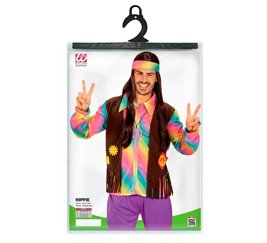 Translation missing: de.Disfraz de Hippie Arcoíris para hombre